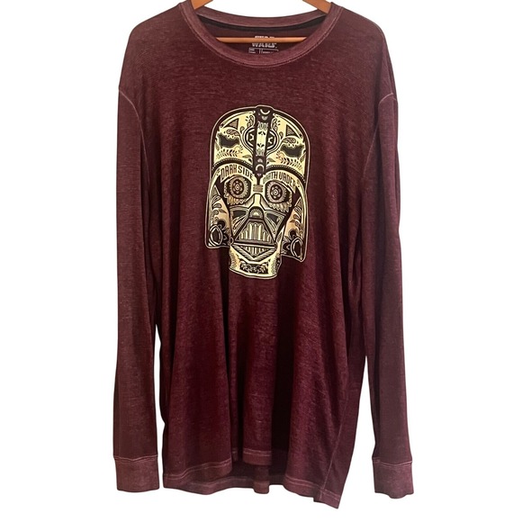 Fifth Sun Other - Fifth Sun Star Wars Burgundy Dark Side Dark Vader Graphic Waffle Knit Shirt 2XL‎